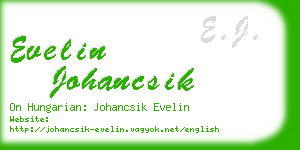 evelin johancsik business card